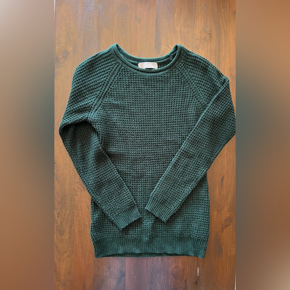 2SABLE Hunter green waffle knit pullover sweater top - Medium